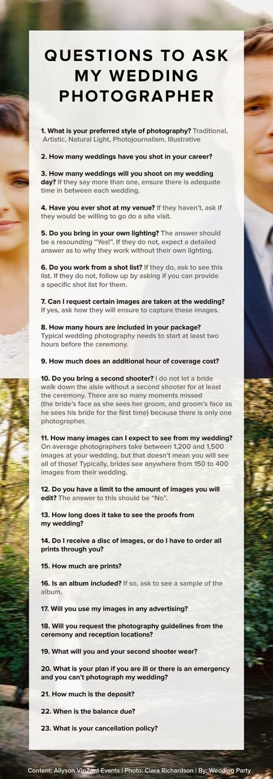 Essential Questions to Ask for Wedding Photography Services